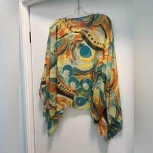 Colorful Abstract Poncho Top